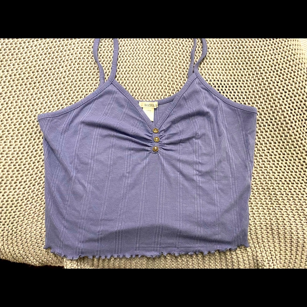 Rayon Blue Tank Top Size Large
